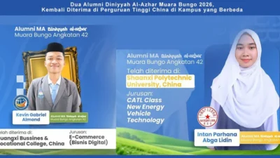 Dua Alumni Diniyyah Al-Azhar Muara Bungo Diterima di Perguruan Tinggi China, Tekuni Bisnis Digital dan Teknologi Kendaraan Energi Baru