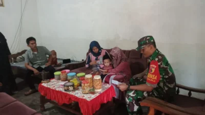 Pencegahan Stunting, Serma Aminoto Dampingi Nakes Dan Perangkat Desa Tegalrejo